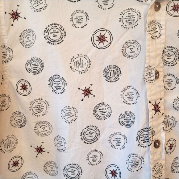 Mountain Khakis Relaxed Fit White Compass Motif Shirt - Picture 5 of 6